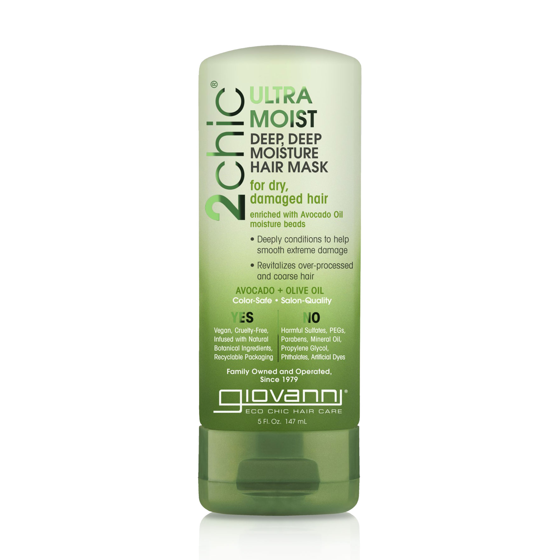 Маска Giovanni 2chic Ultra-Moist Deep, Deep Moisture Hair Mask Avocado &amp; Olive Oil для сухого та пошкодженого волосся, 147 мл